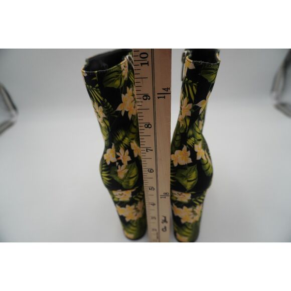 Gianvito Rossi Yellow/Green Floral Tropical Print Block Heel Ankle Boots Size 42 - Picture 4 of 11